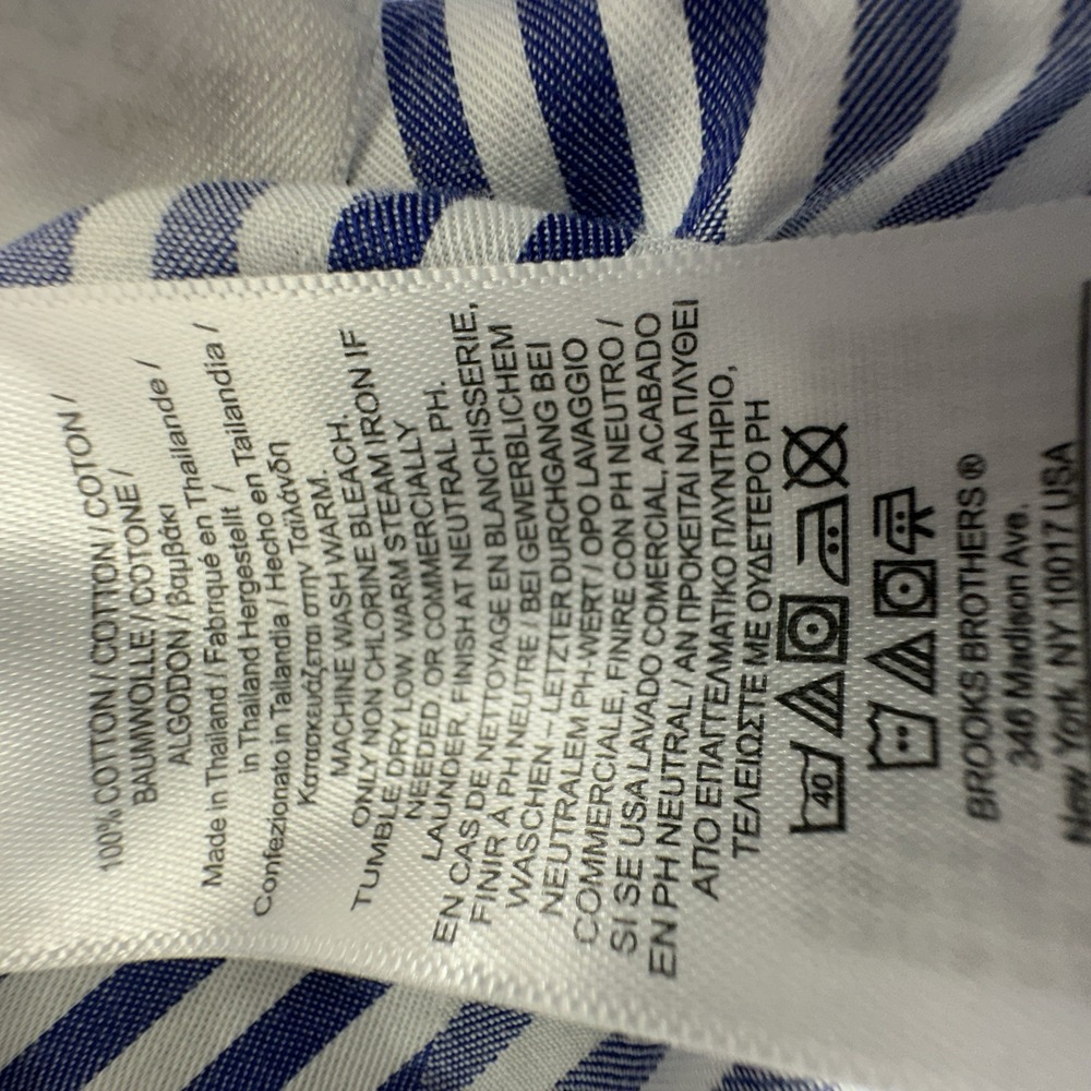 Brooks Brothers Red Fleece Womens 0 Blue White Stripe Button Down Cotton Shirt - Picture 5 of 8